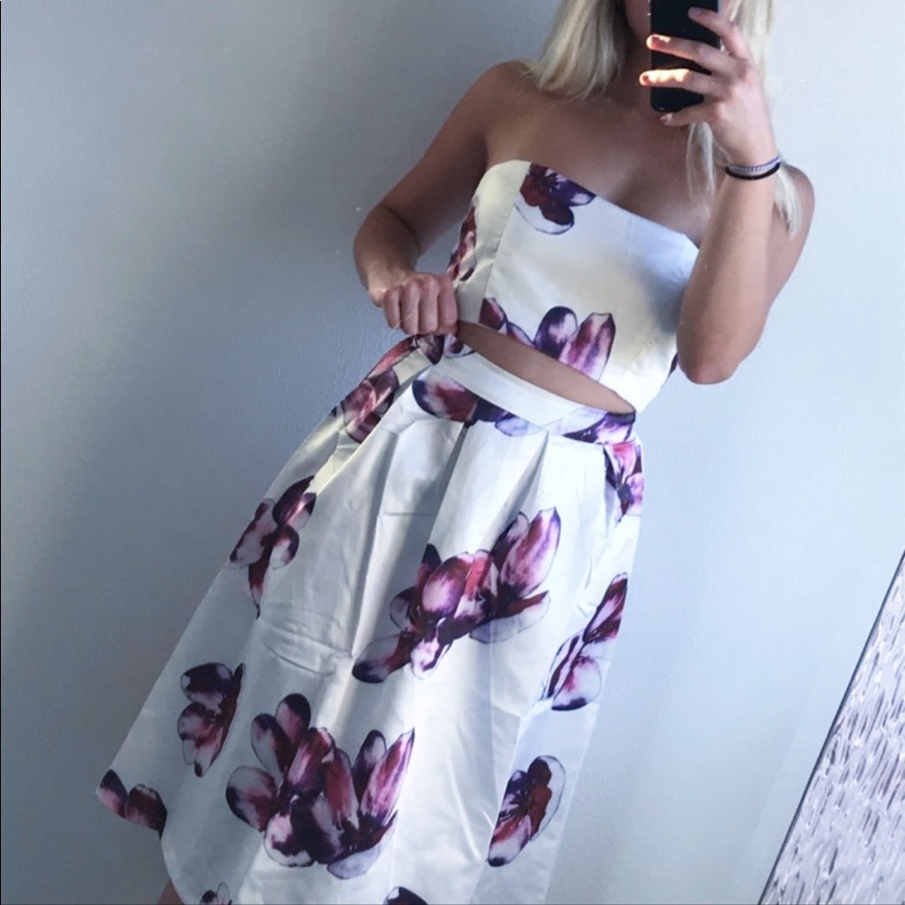 Satin Floral Dress